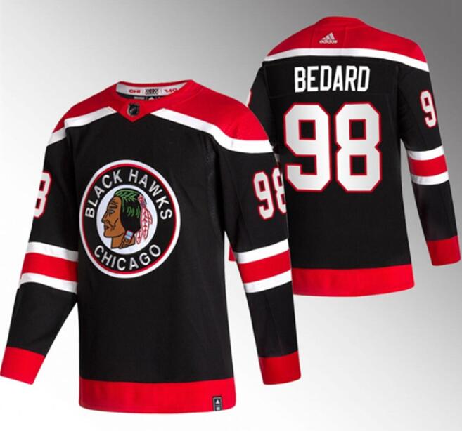 Youth Chicago Blackhawks #98 Connor Bedard Black Stitched Hockey Jersey